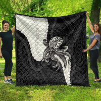 Black Polynesia Tribal Octopus Tattoo Quilt Pikake Lei Polynesian Pattern