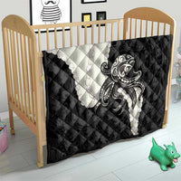 Black Polynesia Tribal Octopus Tattoo Quilt Pikake Lei Polynesian Pattern