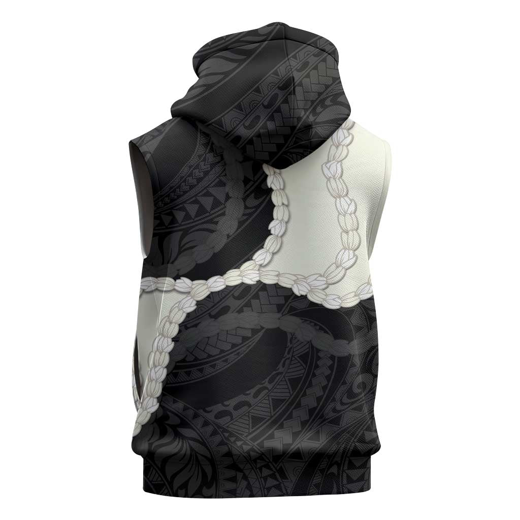 Black Polynesia Tribal Octopus Tattoo Sleeveless Zip Hoodie Pikake Lei Polynesian Pattern LT14 - Polynesian Pride