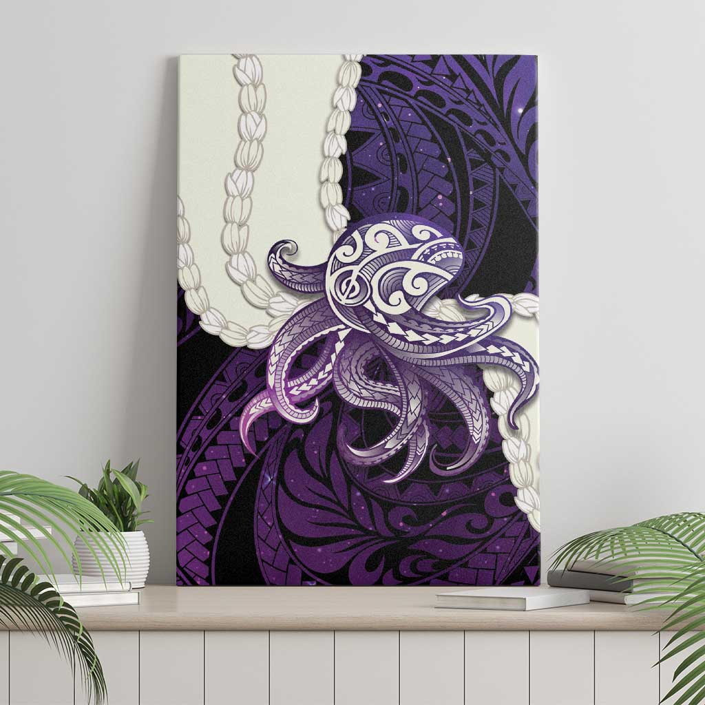 Purple Galaxy Polynesia Tribal Octopus Tattoo Canvas Wall Art Pikake Lei Polynesian Pattern LT14 - Polynesian Pride