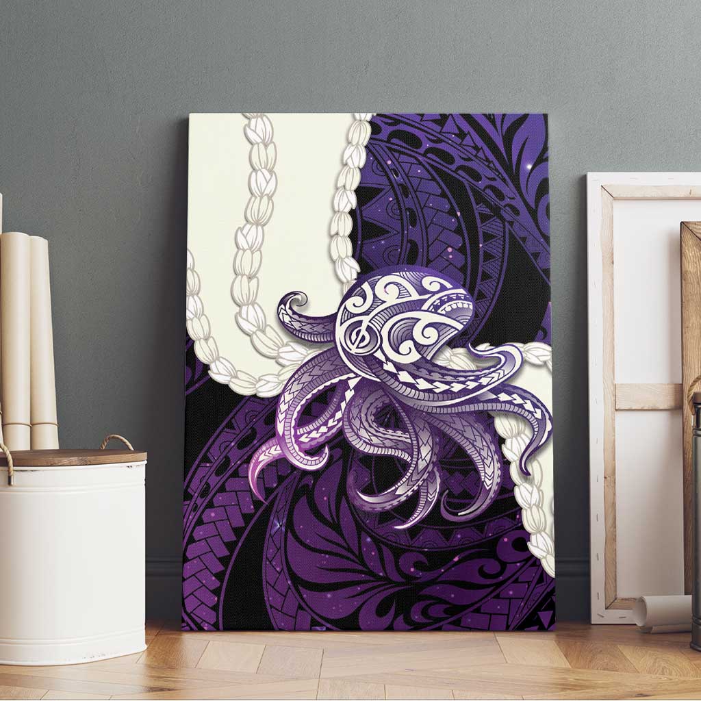 Purple Galaxy Polynesia Tribal Octopus Tattoo Canvas Wall Art Pikake Lei Polynesian Pattern LT14 - Polynesian Pride