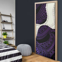 Purple Galaxy Polynesia Tribal Octopus Tattoo Door Cover Pikake Lei Polynesian Pattern