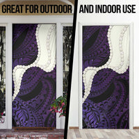 Purple Galaxy Polynesia Tribal Octopus Tattoo Door Cover Pikake Lei Polynesian Pattern