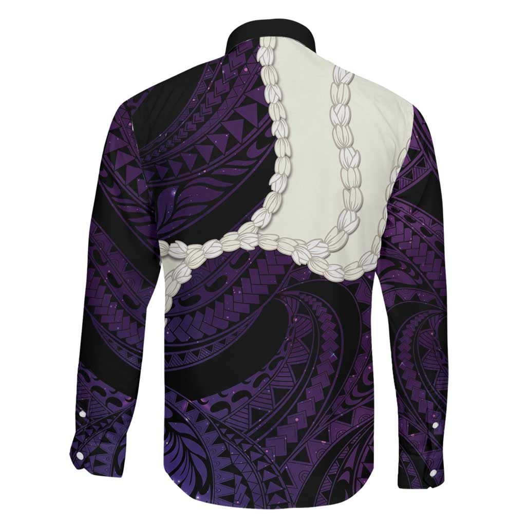 Purple Galaxy Polynesia Tribal Octopus Tattoo Family Matching Tank Maxi Dress and Hawaiian Shirt Pikake Lei Polynesian Pattern LT14 - Polynesian Pride