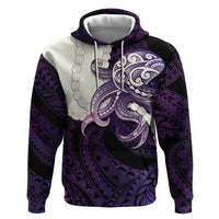 Purple Galaxy Polynesia Tribal Octopus Tattoo Hoodie Pikake Lei Polynesian Pattern LT14 Pullover Hoodie Purple - Polynesian Pride