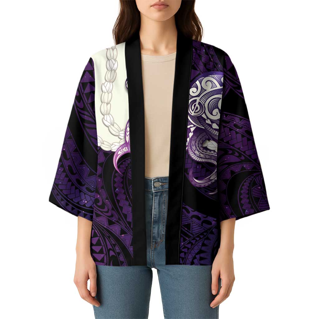 Purple Galaxy Polynesia Tribal Octopus Tattoo Kimono Pikake Lei Polynesian Pattern