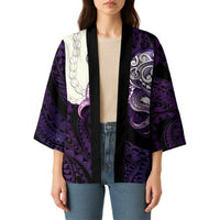 Purple Galaxy Polynesia Tribal Octopus Tattoo Kimono Pikake Lei Polynesian Pattern