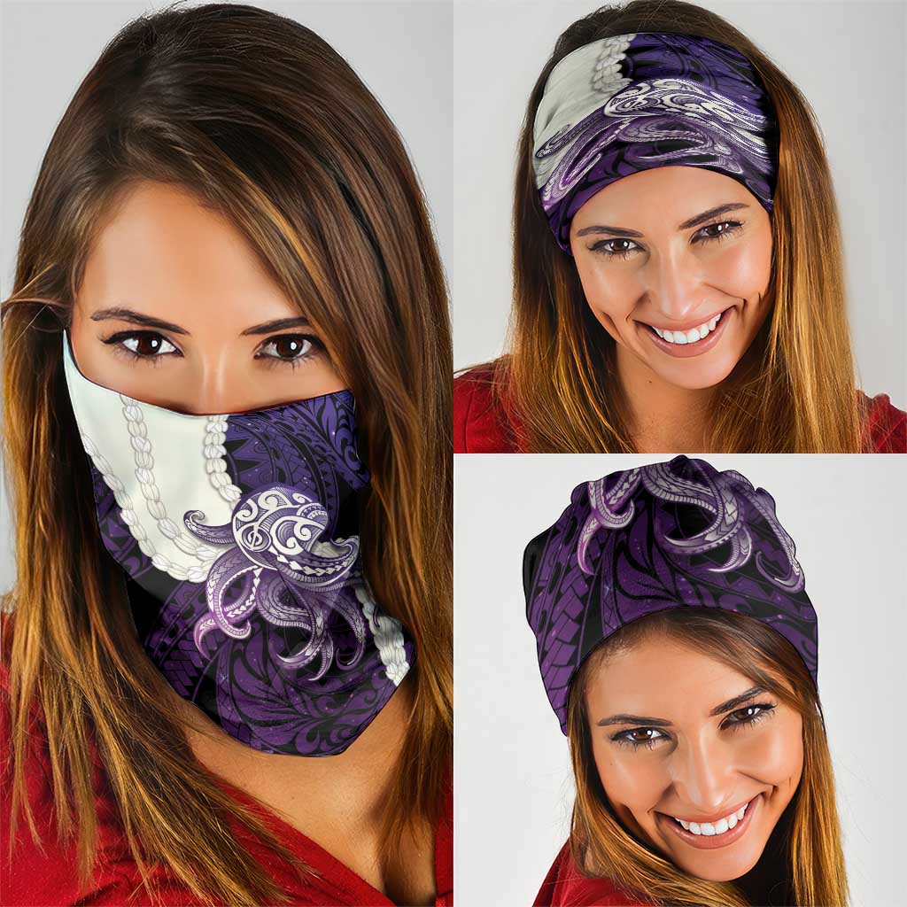 Purple Galaxy Polynesia Tribal Octopus Tattoo Neck Gaiter Pikake Lei Polynesian Pattern LT14 - Polynesian Pride