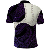Purple Galaxy Polynesia Tribal Octopus Tattoo Polo Shirt Pikake Lei Polynesian Pattern