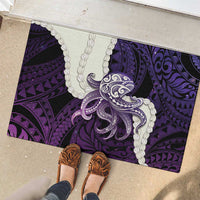 Purple Galaxy Polynesia Tribal Octopus Tattoo Rubber Doormat Pikake Lei Polynesian Pattern LT14 - Polynesian Pride