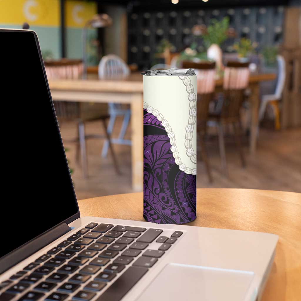Purple Galaxy Polynesia Tribal Octopus Tattoo Skinny Tumbler Pikake Lei Polynesian Pattern LT14 - Polynesian Pride