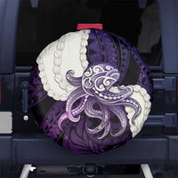Purple Galaxy Polynesia Tribal Octopus Tattoo Spare Tire Cover Pikake Lei Polynesian Pattern LT14 No hole Purple - Polynesian Pride