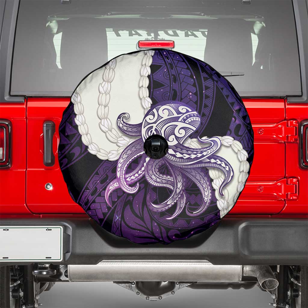 Purple Galaxy Polynesia Tribal Octopus Tattoo Spare Tire Cover Pikake Lei Polynesian Pattern LT14 - Polynesian Pride