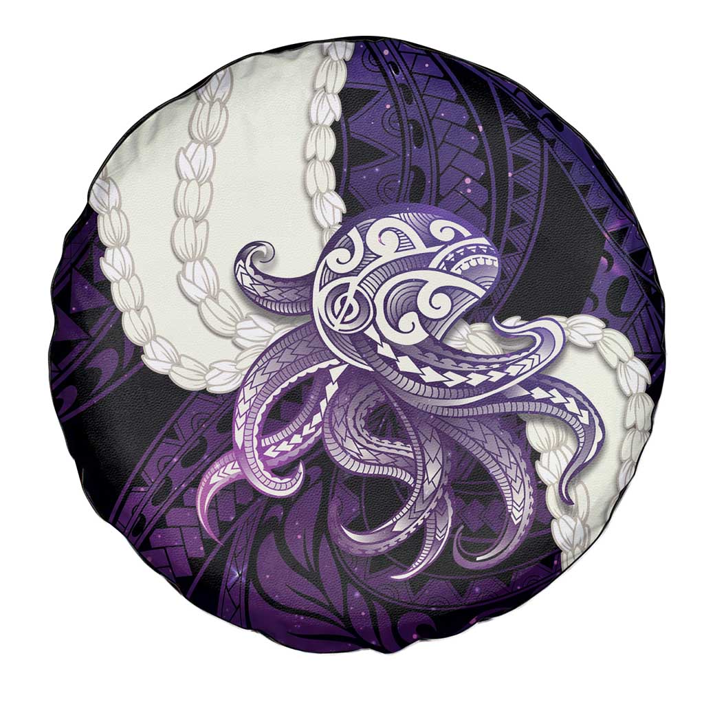 Purple Galaxy Polynesia Tribal Octopus Tattoo Spare Tire Cover Pikake Lei Polynesian Pattern LT14 - Polynesian Pride