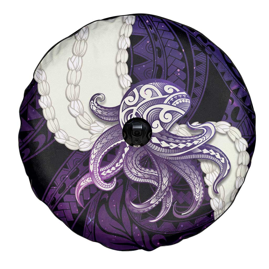 Purple Galaxy Polynesia Tribal Octopus Tattoo Spare Tire Cover Pikake Lei Polynesian Pattern LT14 - Polynesian Pride