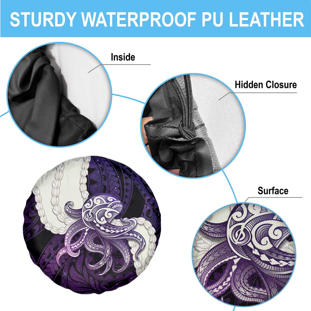 Purple Galaxy Polynesia Tribal Octopus Tattoo Spare Tire Cover Pikake Lei Polynesian Pattern LT14 - Polynesian Pride