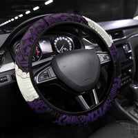 Purple Galaxy Polynesia Tribal Octopus Tattoo Steering Wheel Cover Pikake Lei Polynesian Pattern