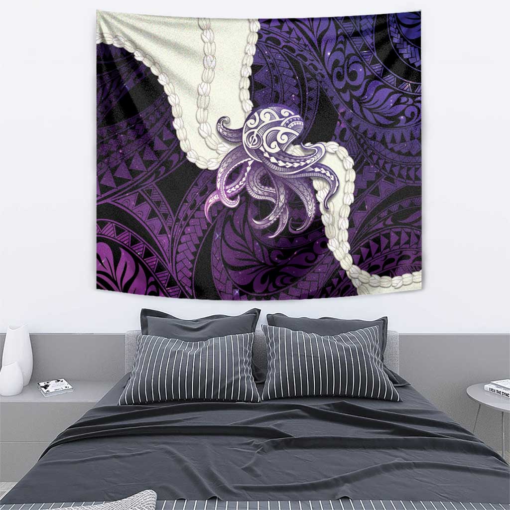 Purple Galaxy Polynesia Tribal Octopus Tattoo Tapestry Pikake Lei Polynesian Pattern LT14 - Polynesian Pride