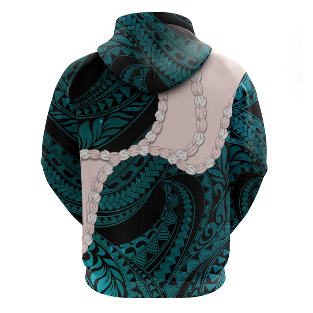 Teal Galaxy Polynesia Tribal Octopus Tattoo Hoodie Pikake Lei Polynesian Pattern LT14 - Polynesian Pride
