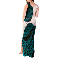 Teal Galaxy Polynesia Tribal Octopus Tattoo Tank Maxi Dress Pikake Lei Polynesian Pattern LT14 - Polynesian Pride