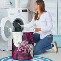 Pink Galaxy Polynesia Tribal Octopus Tattoo Laundry Basket Pikake Lei Polynesian Pattern LT14 - Polynesian Pride