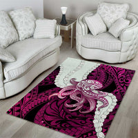 Pink Galaxy Polynesia Tribal Octopus Tattoo Area Rug Pikake Lei Polynesian Pattern LT14 - Polynesian Pride