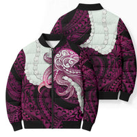 Pink Galaxy Polynesia Tribal Octopus Tattoo Bomber Puffer Jacket Pikake Lei Polynesian Pattern LT14 - Polynesian Pride