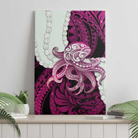 Pink Galaxy Polynesia Tribal Octopus Tattoo Canvas Wall Art Pikake Lei Polynesian Pattern