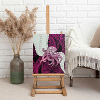 Pink Galaxy Polynesia Tribal Octopus Tattoo Canvas Wall Art Pikake Lei Polynesian Pattern