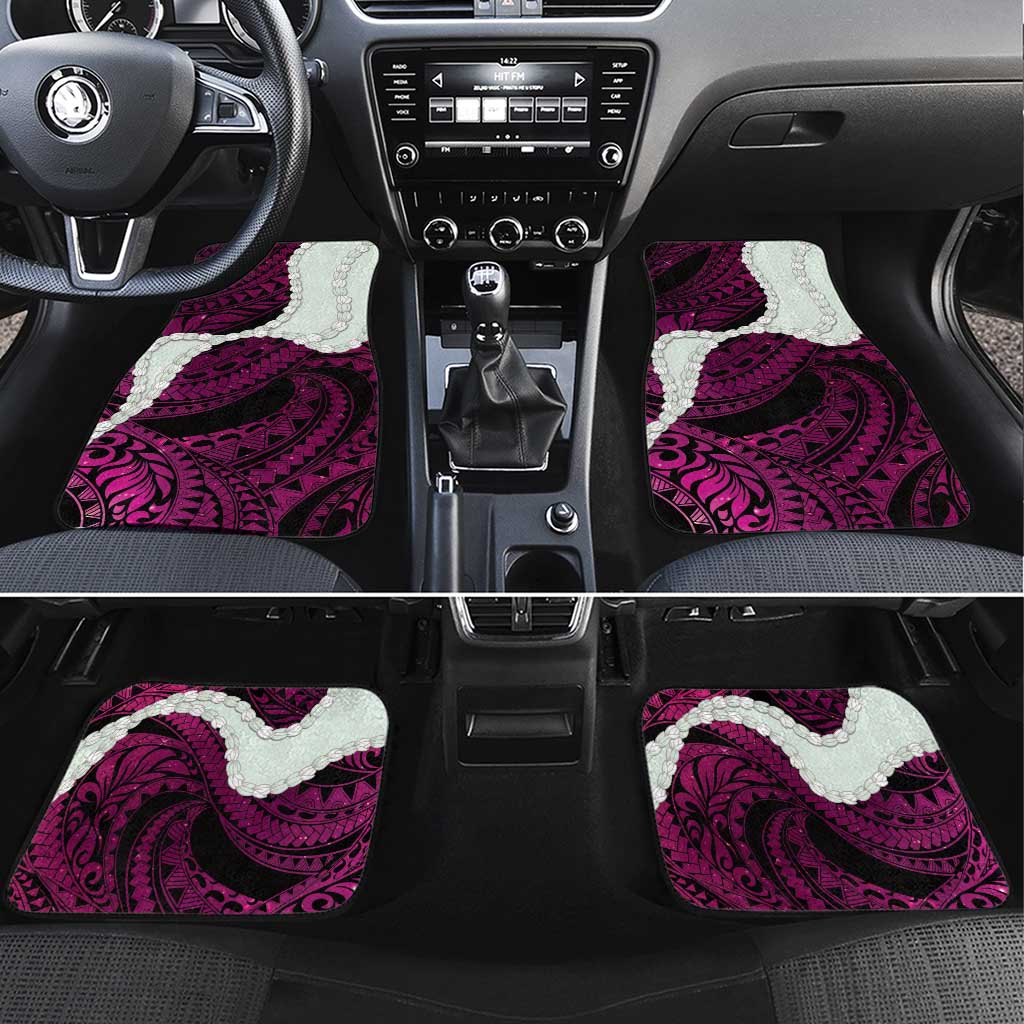 Pink Galaxy Polynesia Tribal Octopus Tattoo Car Mats Pikake Lei Polynesian Pattern
