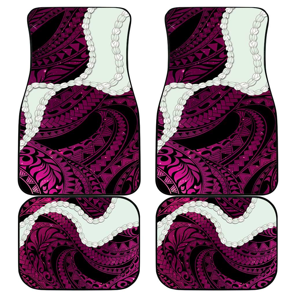 Pink Galaxy Polynesia Tribal Octopus Tattoo Car Mats Pikake Lei Polynesian Pattern