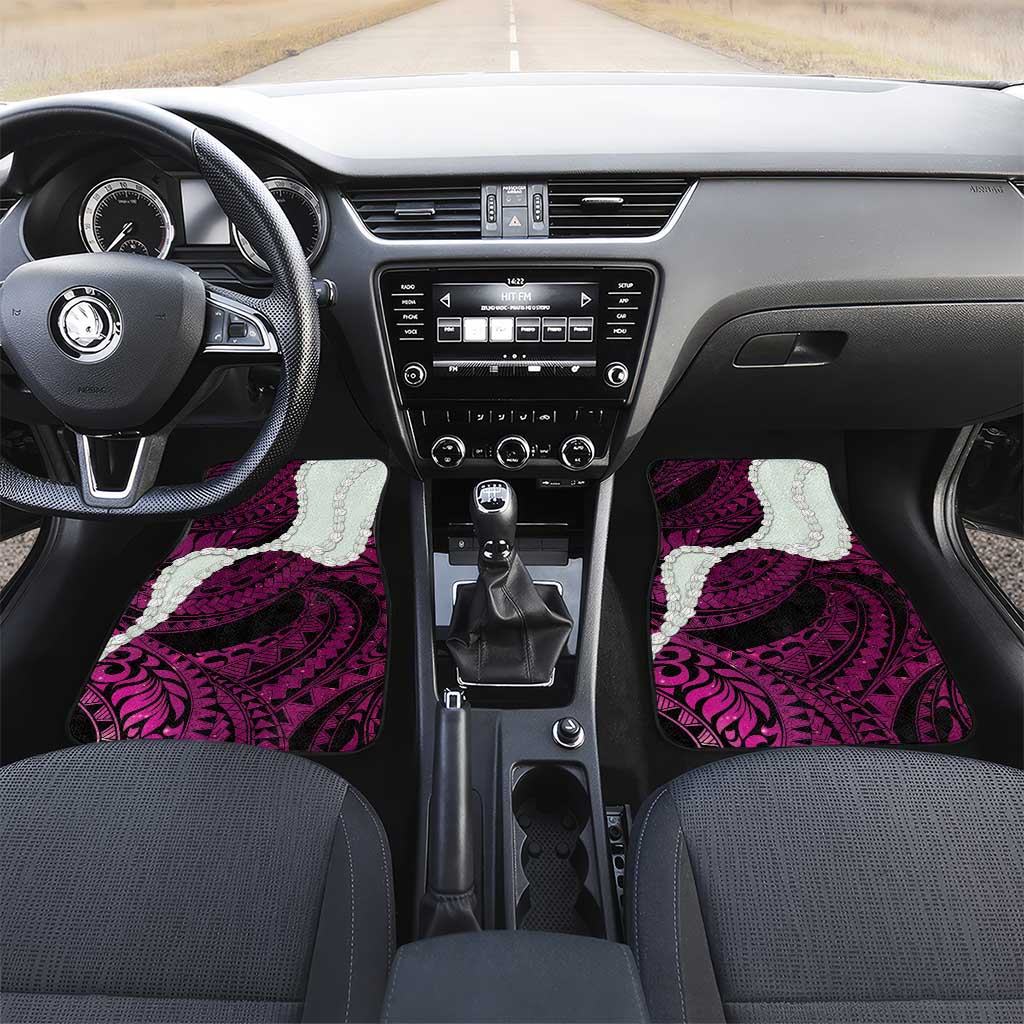 Pink Galaxy Polynesia Tribal Octopus Tattoo Car Mats Pikake Lei Polynesian Pattern