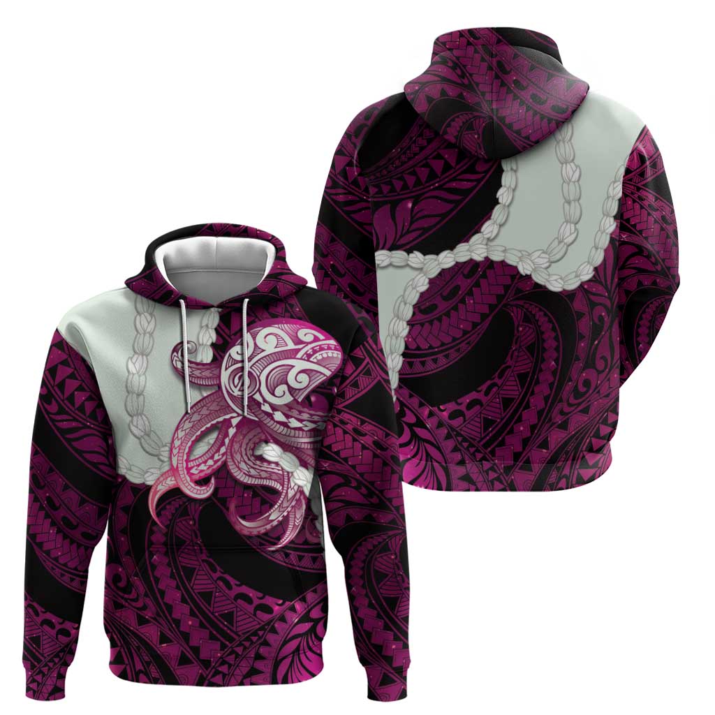 Pink Galaxy Polynesia Tribal Octopus Tattoo Hoodie Pikake Lei Polynesian Pattern LT14 - Polynesian Pride