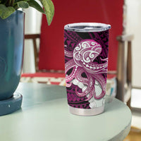 Pink Galaxy Polynesia Tribal Octopus Tattoo Tumbler Cup Pikake Lei Polynesian Pattern LT14 - Polynesian Pride
