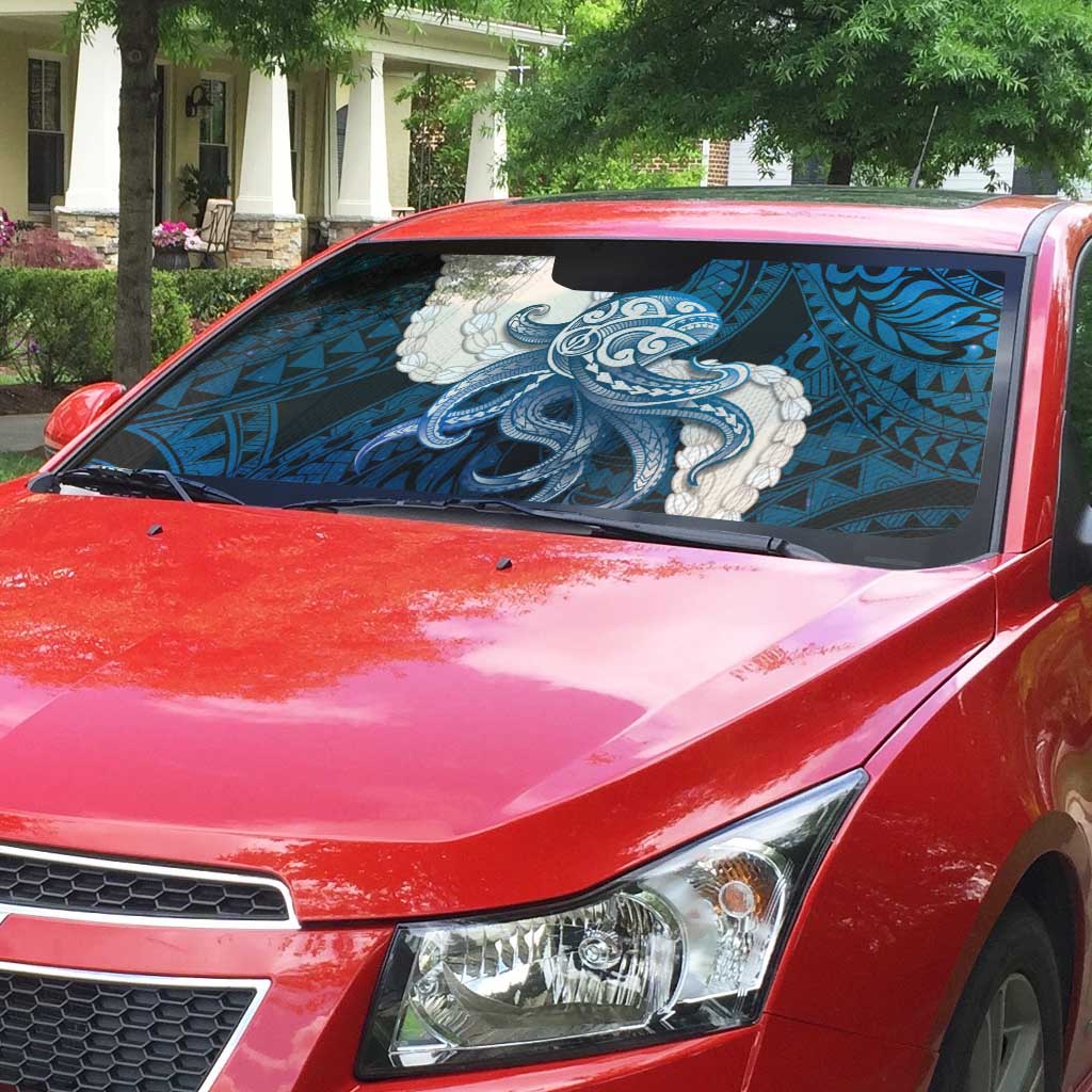 Blue Galaxy Polynesia Tribal Octopus Tattoo Auto Sun Shade Pikake Lei Polynesian Pattern LT14 - Polynesian Pride