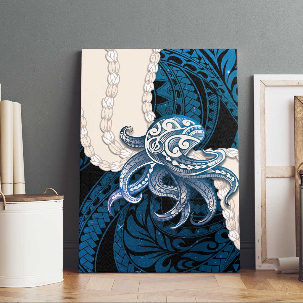 Blue Galaxy Polynesia Tribal Octopus Tattoo Canvas Wall Art Pikake Lei Polynesian Pattern LT14 - Polynesian Pride