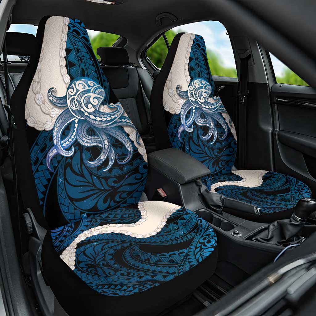 Blue Galaxy Polynesia Tribal Octopus Tattoo Car Seat Cover Pikake Lei Polynesian Pattern