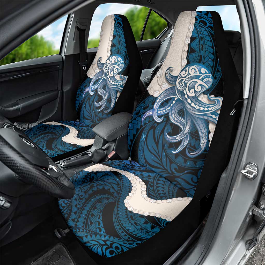 Blue Galaxy Polynesia Tribal Octopus Tattoo Car Seat Cover Pikake Lei Polynesian Pattern
