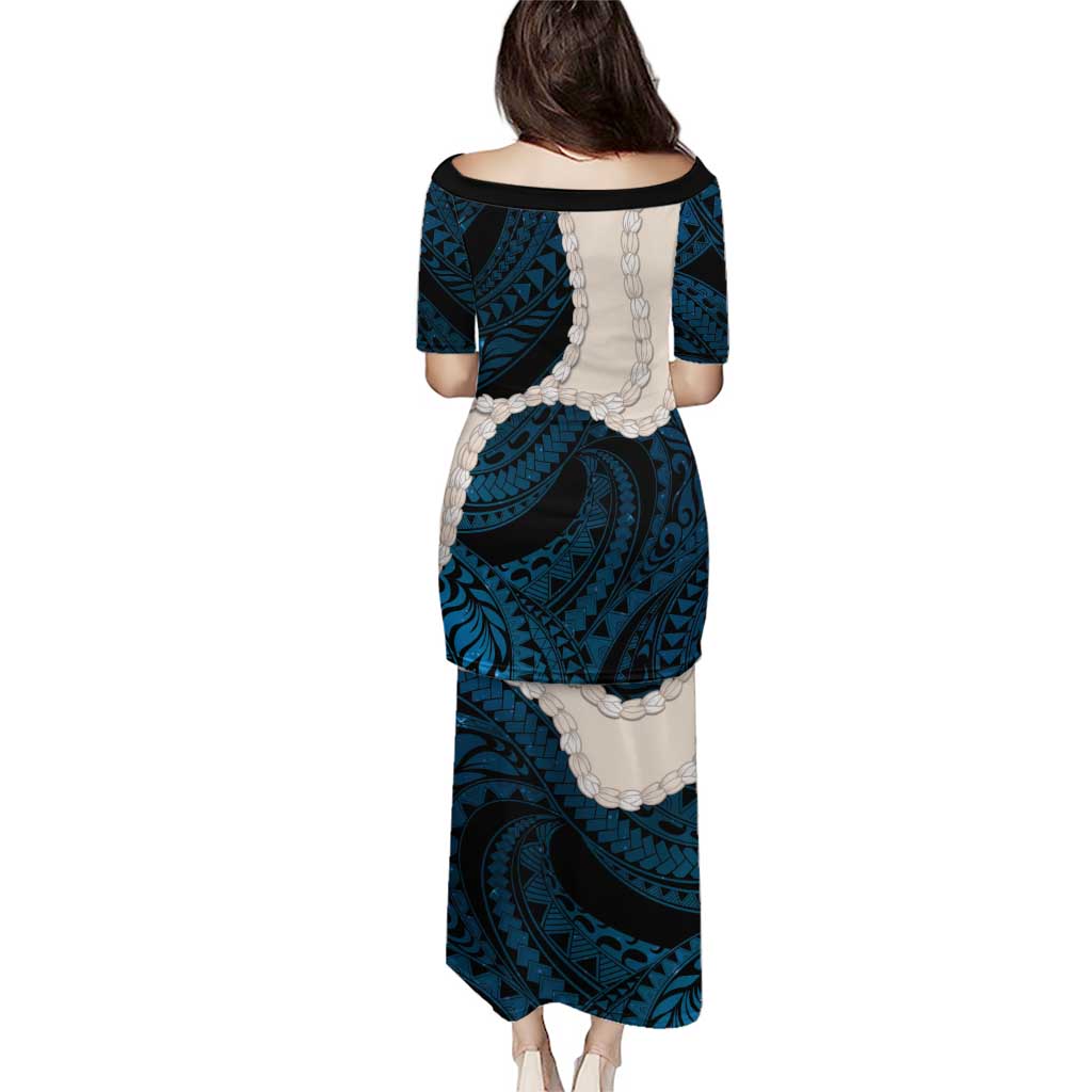 Blue Galaxy Polynesia Tribal Octopus Tattoo Family Matching Puletasi and Hawaiian Shirt Pikake Lei Polynesian Pattern LT14 - Polynesian Pride