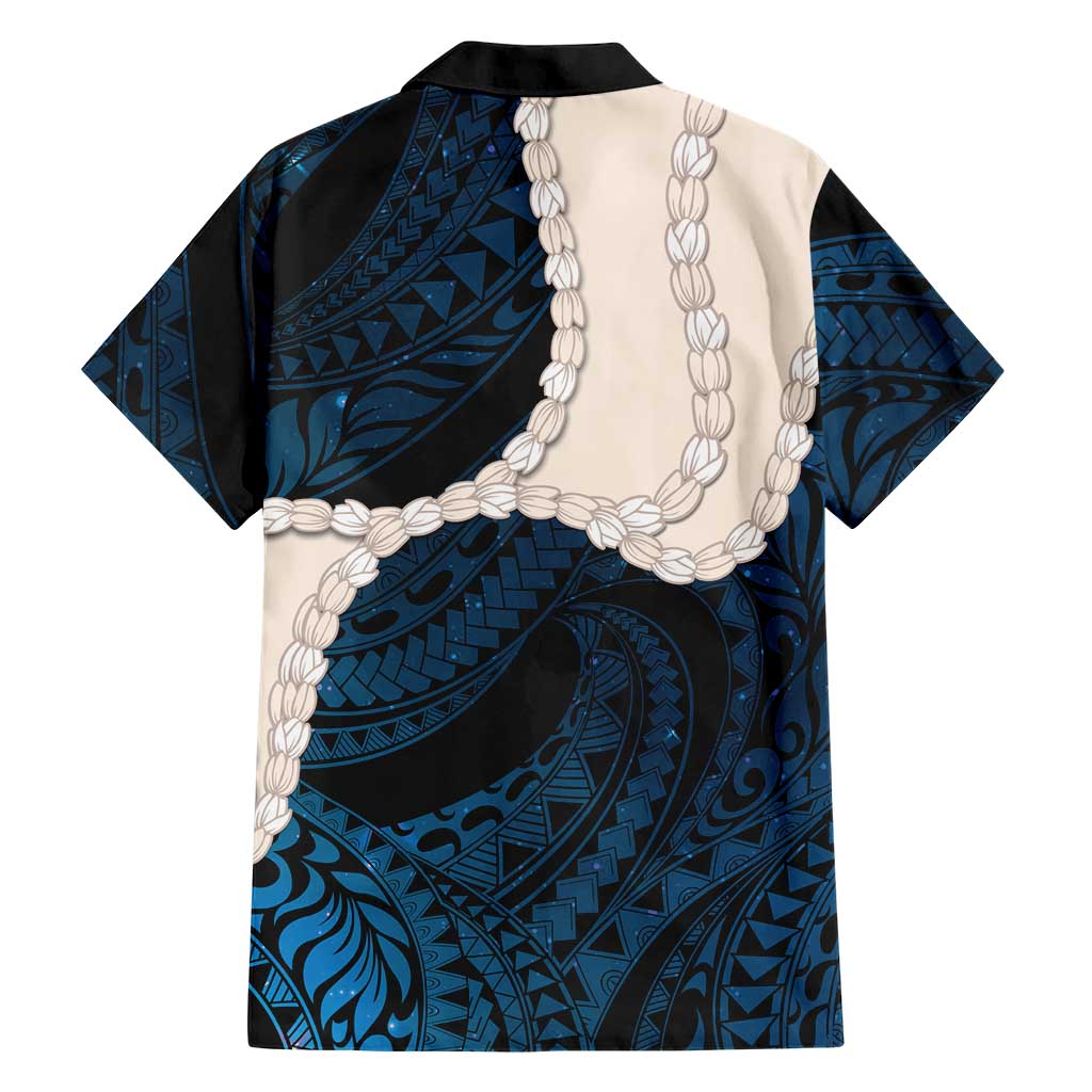 Blue Galaxy Polynesia Tribal Octopus Tattoo Family Matching Tank Maxi Dress and Hawaiian Shirt Pikake Lei Polynesian Pattern