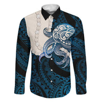 Blue Galaxy Polynesia Tribal Octopus Tattoo Family Matching Tank Maxi Dress and Hawaiian Shirt Pikake Lei Polynesian Pattern