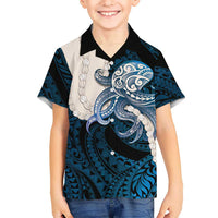 Blue Galaxy Polynesia Tribal Octopus Tattoo Family Matching Tank Maxi Dress and Hawaiian Shirt Pikake Lei Polynesian Pattern