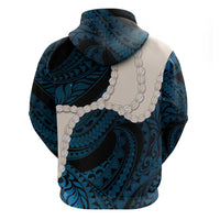 Blue Galaxy Polynesia Tribal Octopus Tattoo Hoodie Pikake Lei Polynesian Pattern LT14 - Polynesian Pride