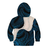 Blue Galaxy Polynesia Tribal Octopus Tattoo Kid Hoodie Pikake Lei Polynesian Pattern