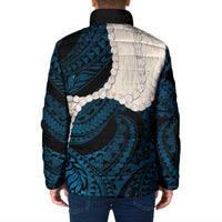 Blue Galaxy Polynesia Tribal Octopus Tattoo Padded Jacket Pikake Lei Polynesian Pattern