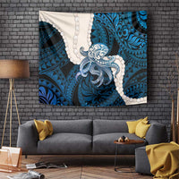 Blue Galaxy Polynesia Tribal Octopus Tattoo Tapestry Pikake Lei Polynesian Pattern LT14 Blue - Polynesian Pride