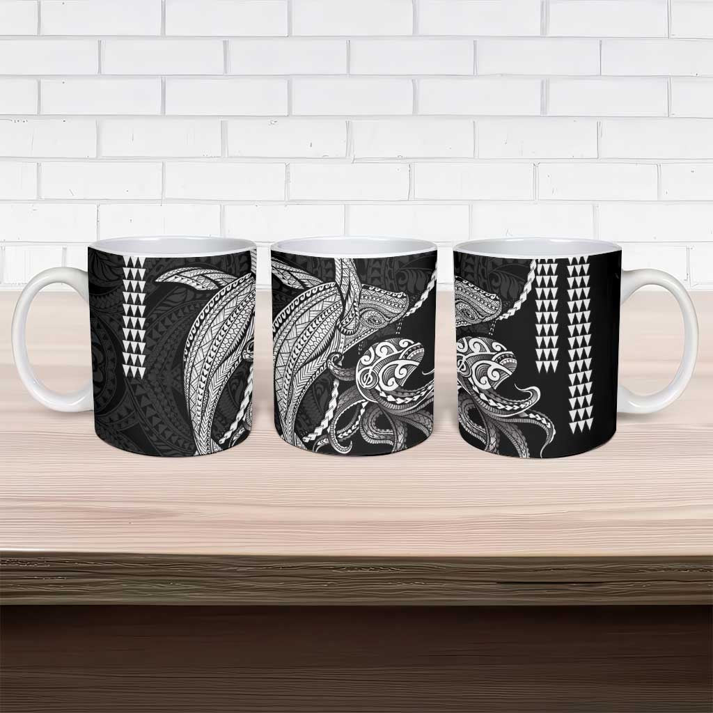 Kanaloa Aloha Hawaii Ceramic Mug Humpback Whale Octopus Tattoo Kakau Pattern