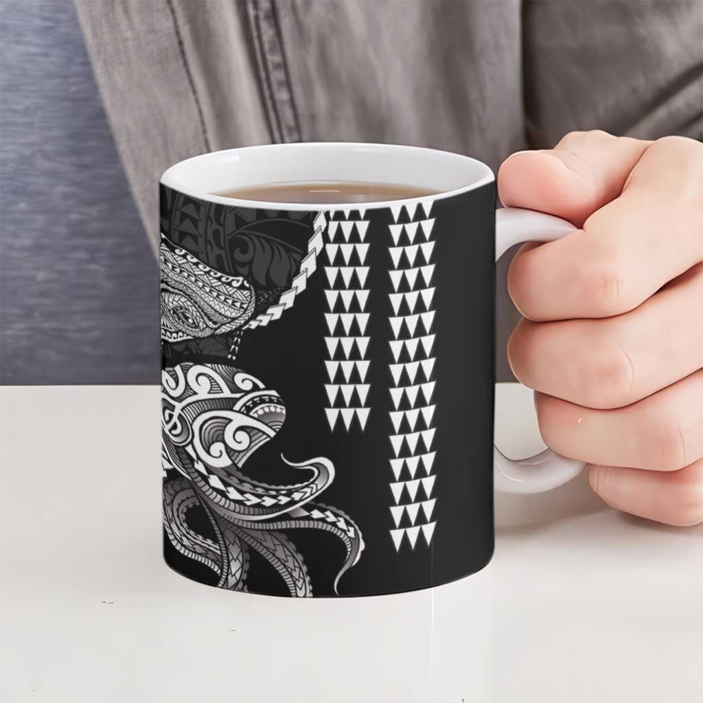 Kanaloa Aloha Hawaii Ceramic Mug Humpback Whale Octopus Tattoo Kakau Pattern