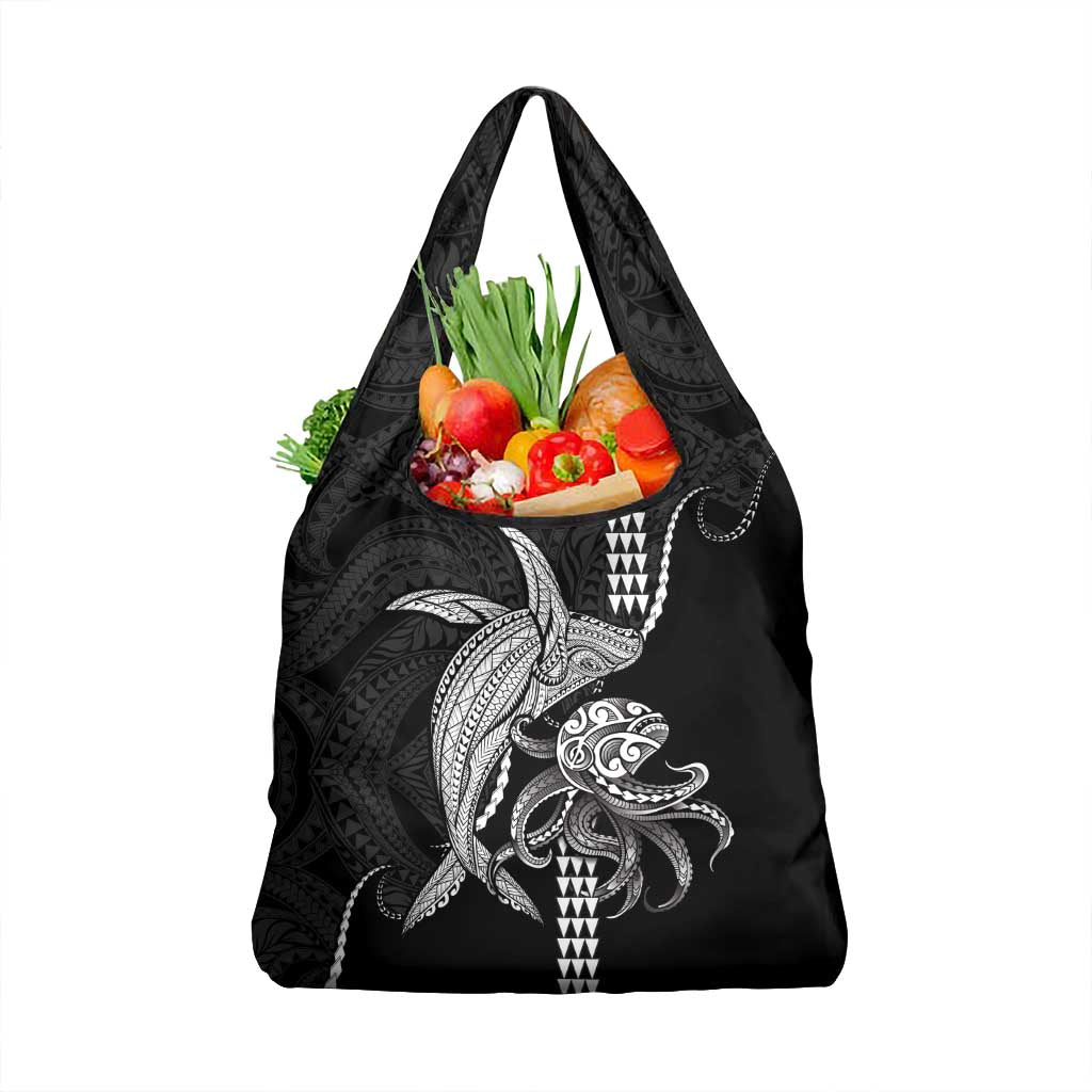 Kanaloa Aloha Hawaii Grocery Bag Humpback Whale Octopus Tattoo Kakau Pattern