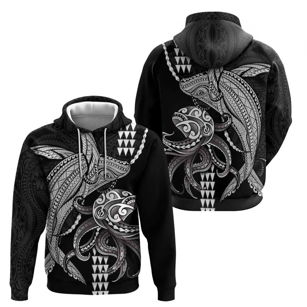 Kanaloa Aloha Hawaii Hoodie Humpback Whale Octopus Tattoo Kakau Pattern LT14 - Polynesian Pride